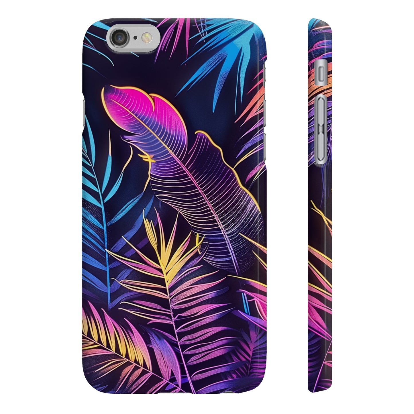 Electric Jungle: Neon Palm & Leaf Phone Case