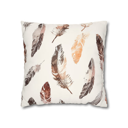 "Boho Feathers Pillow Case - Stylish oasis with trendy seamless feather pattern, elevate your sleep space"