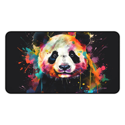 "Whimsical Happy Panda Watercolor Desk Mat - Protects desk from scratches and spills, adds charm to workspace"