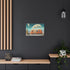 Desert Caravan under Giant Moons Stretched Canvas Wall Art