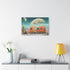 Desert Caravan under Giant Moons Stretched Canvas Wall Art