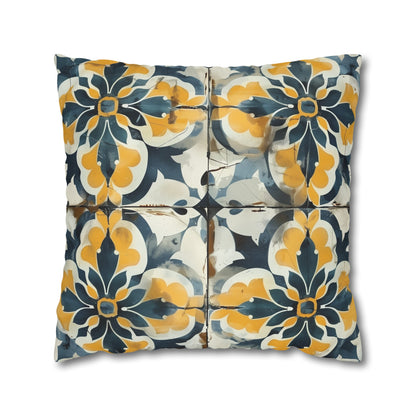 "Decorative Artisan Tiles Pillow Case - Elegant seamless pattern for stylish bedroom decor"