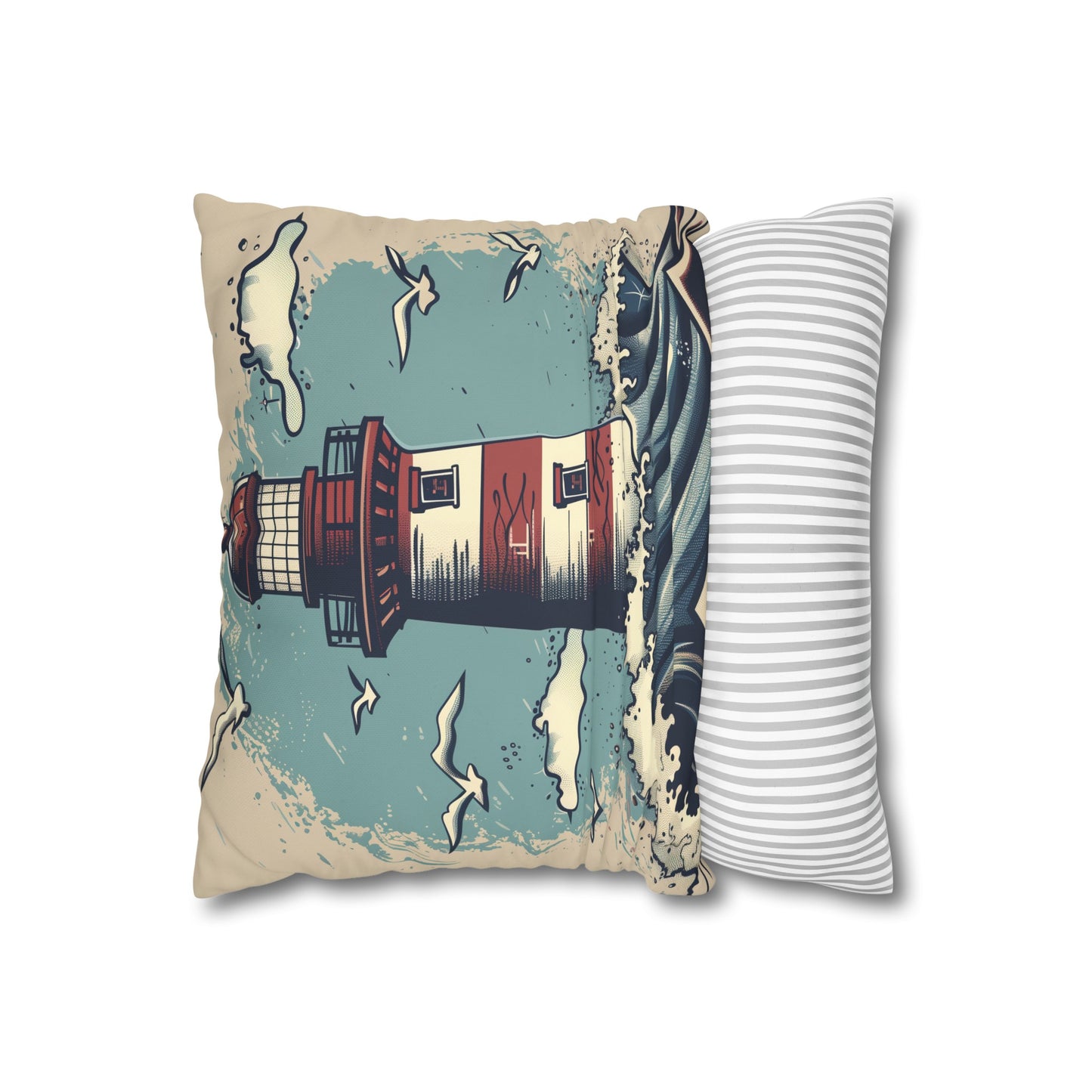 "Serene Lighthouse Watch Pillowcase for Peaceful Slumber - High-Quality, Stylish, All-Seasons Gift"