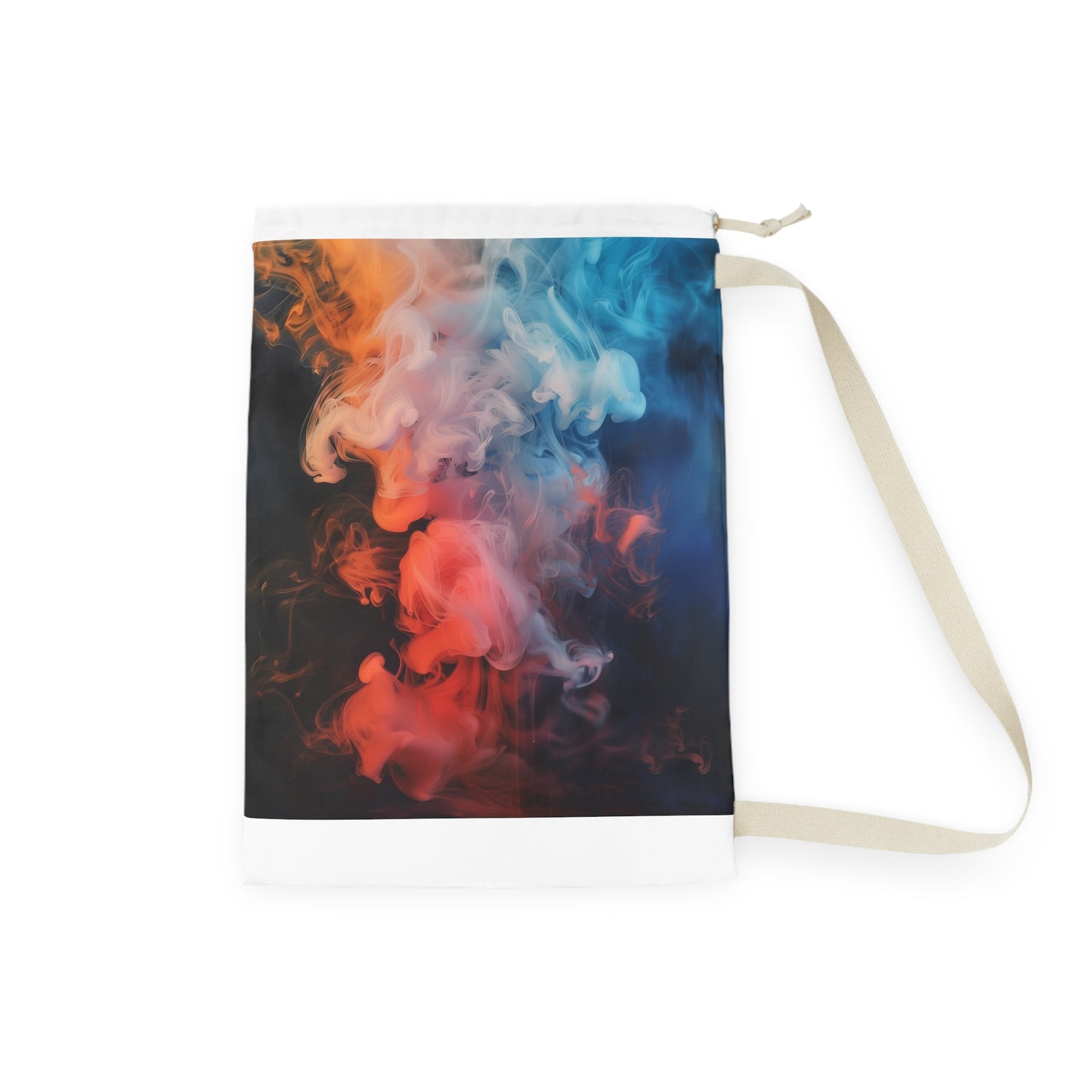 Abstract smoke art laundry bag, modern and durable pillowcase for stylish laundry routine.