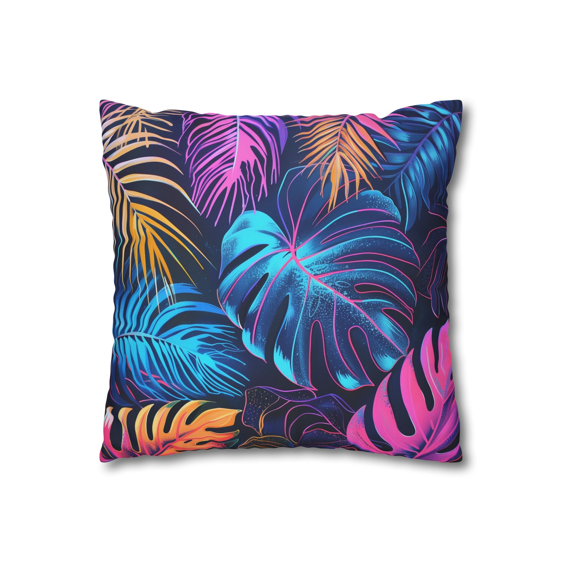 Brighten up your bedroom with our Neon Oasis Pillowcase - tropical leaves and palm trees in vibrant neon hues! Perfect for all seasons. Shop now!