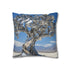 Mechanical Tree in Metallic Desert — 40×40 Cushion Cover — Double-Sided Back & Concealed Zip Detail