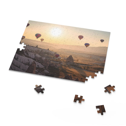 Cappadocia hot air balloon puzzle, vibrant balloons in surreal landscape