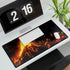 Volcano Erupting into Music Notes — XL & XXL Desk Mat — 3mm Non-Slip Natural Rubber Base Detail