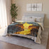 Crumbling Planet Leaking Golden Lava — Plush Fleece Throw Blanket — Product Detail View 9