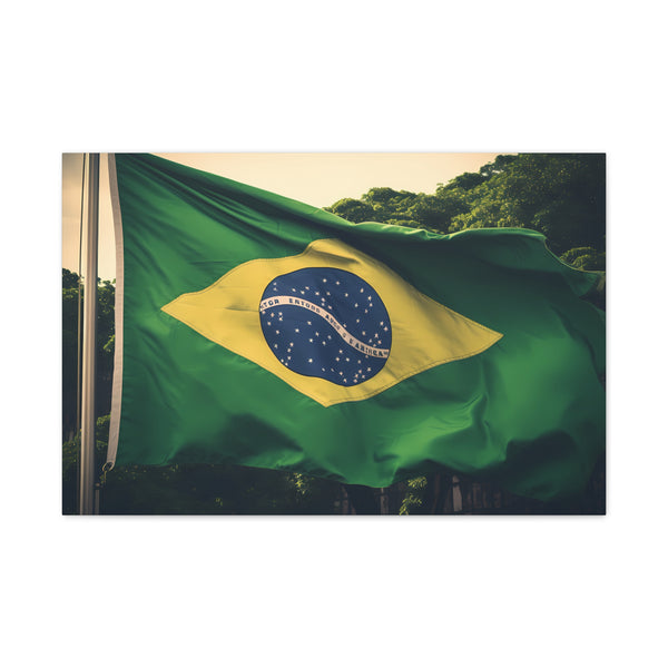 Brazil Flag — Canvas Wall Art — Living Room Wall Lifestyle View