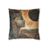 Ancient Mural Glowing under Eclipse (Edition II) — 40×40 Cushion Cover — Front 40×40 cm Square Cushion View
