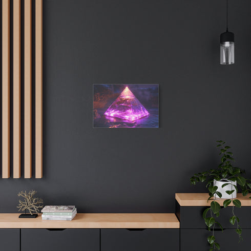 Pyramid Glowing with Magnetic Field — Canvas Wall Art — Product Detail View 5