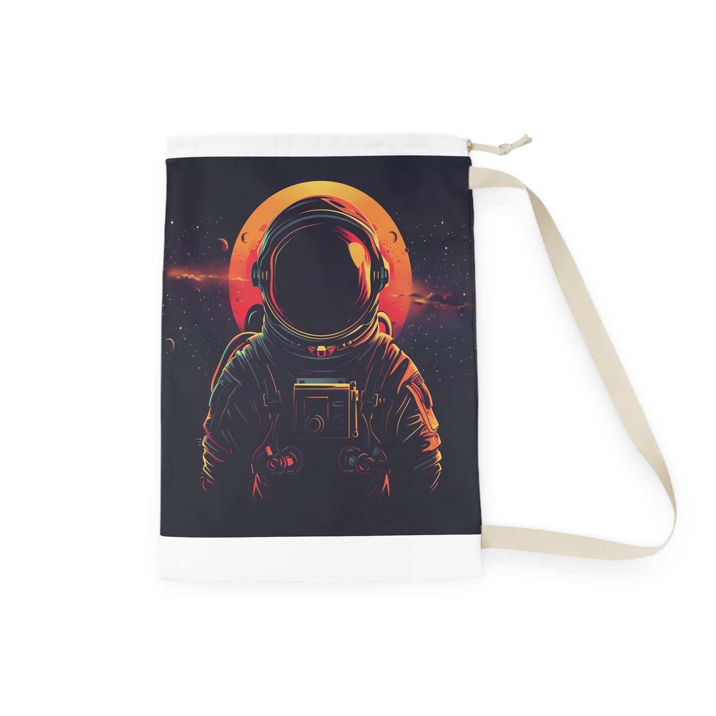 "Space Cadet Laundry Bag for out-of-this-world organization - astronaut-approved pillowcase storage"