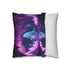 Glowing Crystal Cave with Reflections (Edition II) — 40×40 Cushion Cover — Soft Brushed Fabric Texture Close-Up