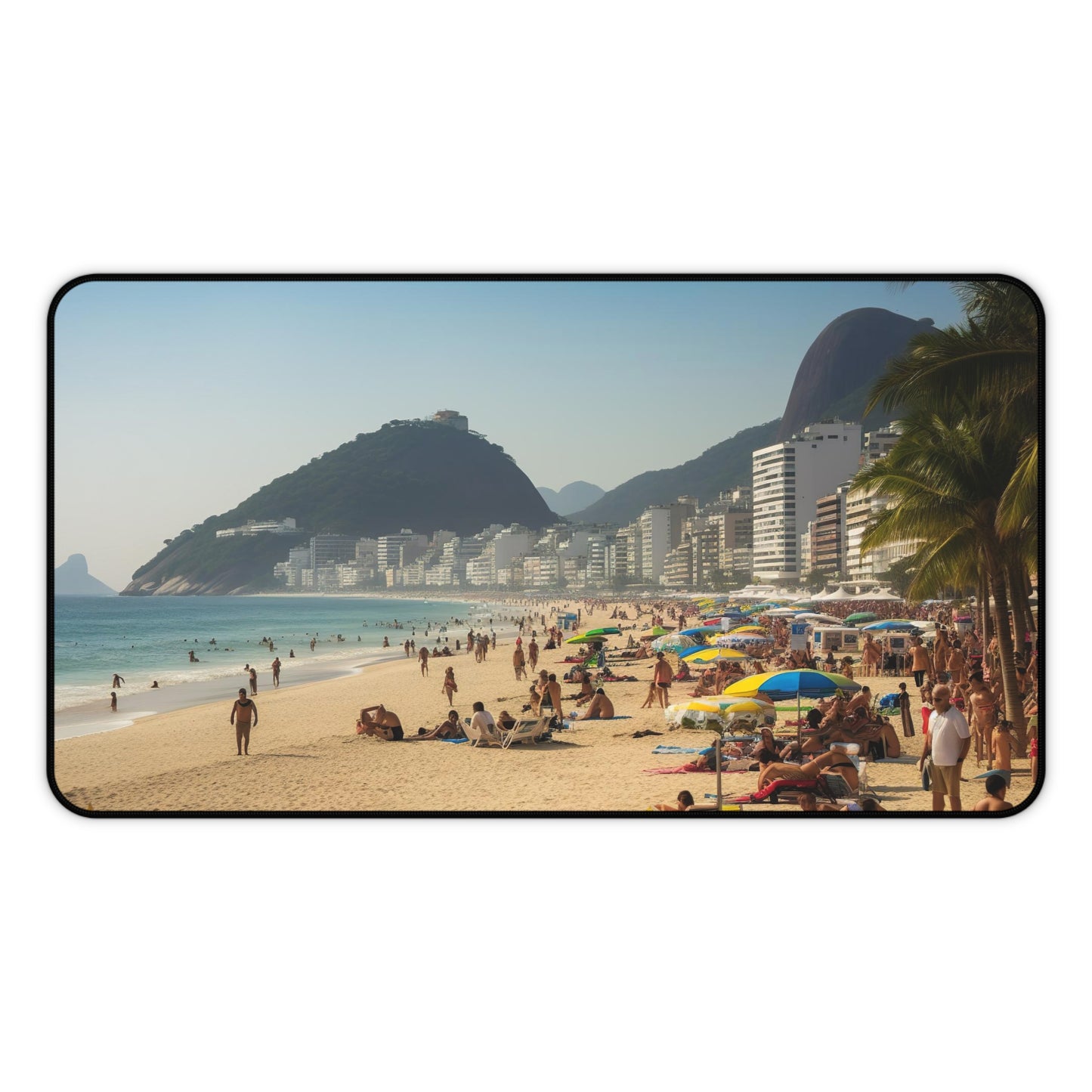 "Rio Beach Desk Mat - Tropical-inspired workspace accessory to protect your desk with vibrant style"