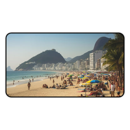 "Rio Beach Desk Mat - Tropical-inspired workspace accessory to protect your desk with vibrant style"