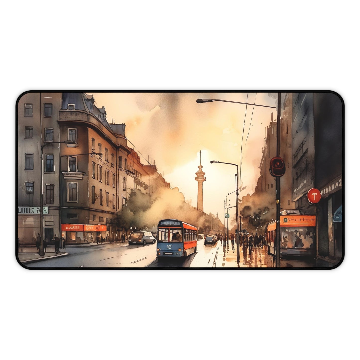 Berlin Sunset Desk Mat - Enhance your workspace with a stunning image of a Berlin sunset, adding style and inspiration to your desk.