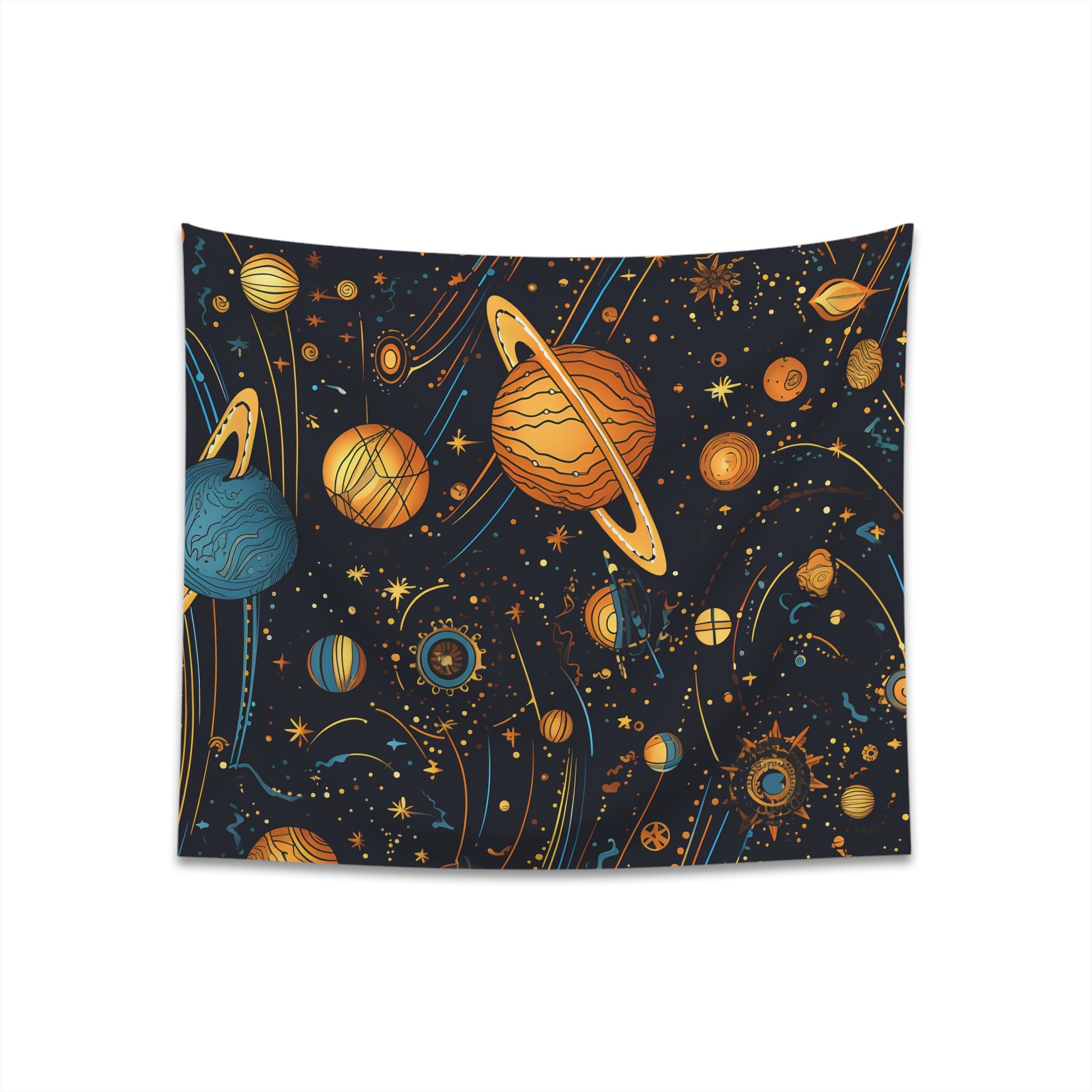 "Captivating Cosmic Constellations Tapestry | Whimsical Star and Moon Design | High-Quality Wall Art"