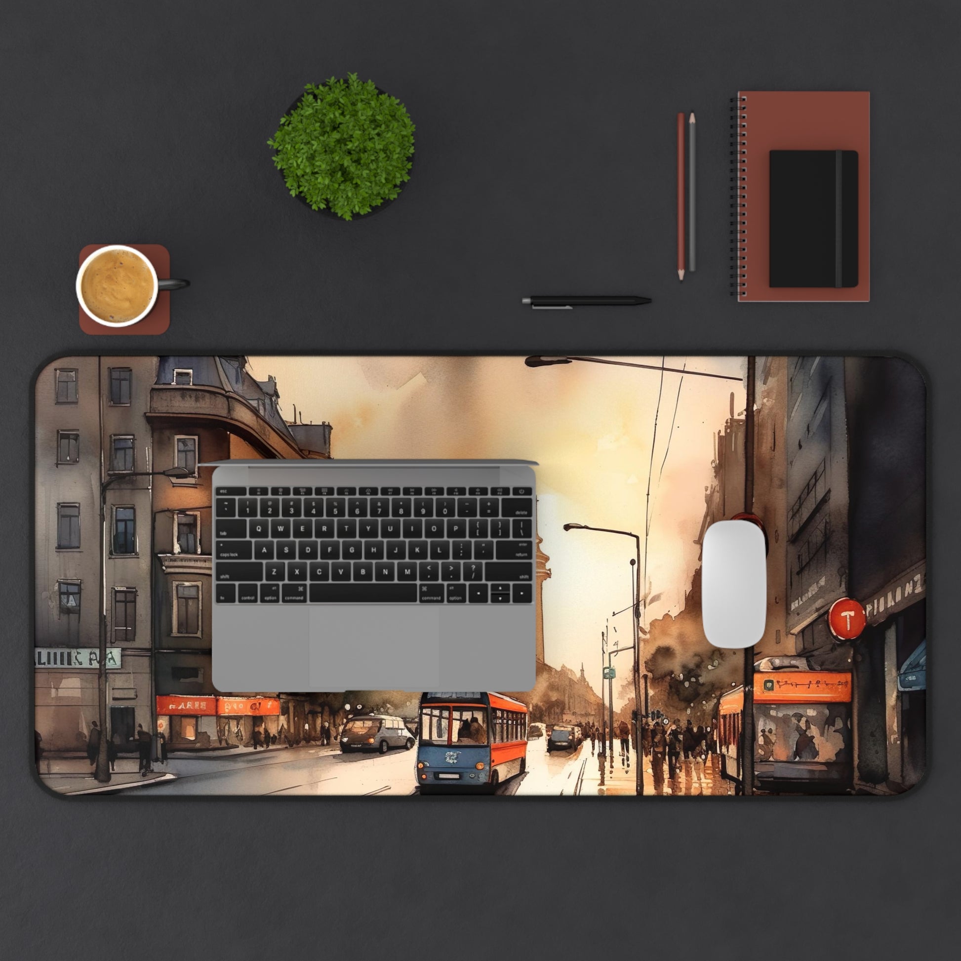 Berlin Sunset Desk Mat - Add style and inspiration to your workspace with this stunning desk mat featuring a breathtaking image of a Berlin sunset.