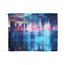 Digital Waterfall Cascading Across Skyline — Plush Fleece Throw Blanket — Full Flat Artwork View