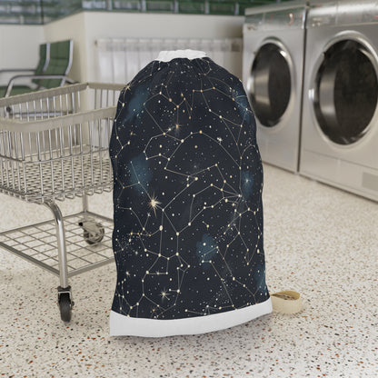 "Starry Sky Laundry Bag - Constellation Stars seamless pattern, magical laundry transport"