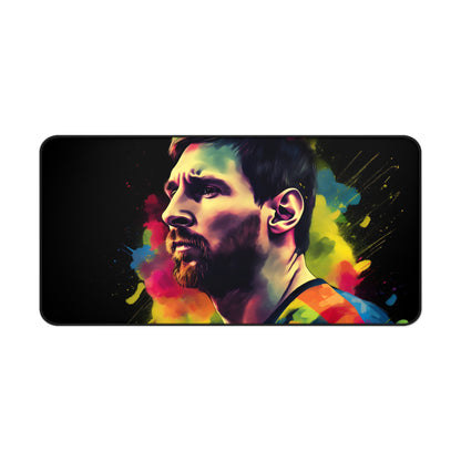 Brighten up your workspace with Messi watercolor neon desk mat for a vibrant touch on your desk.