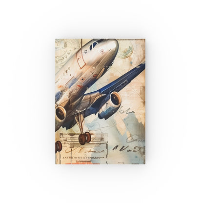 Vintage Travel Journal - Flight Log with Airplane Design and Travel Stamps - High-Quality and Versatile - Ideal Gift