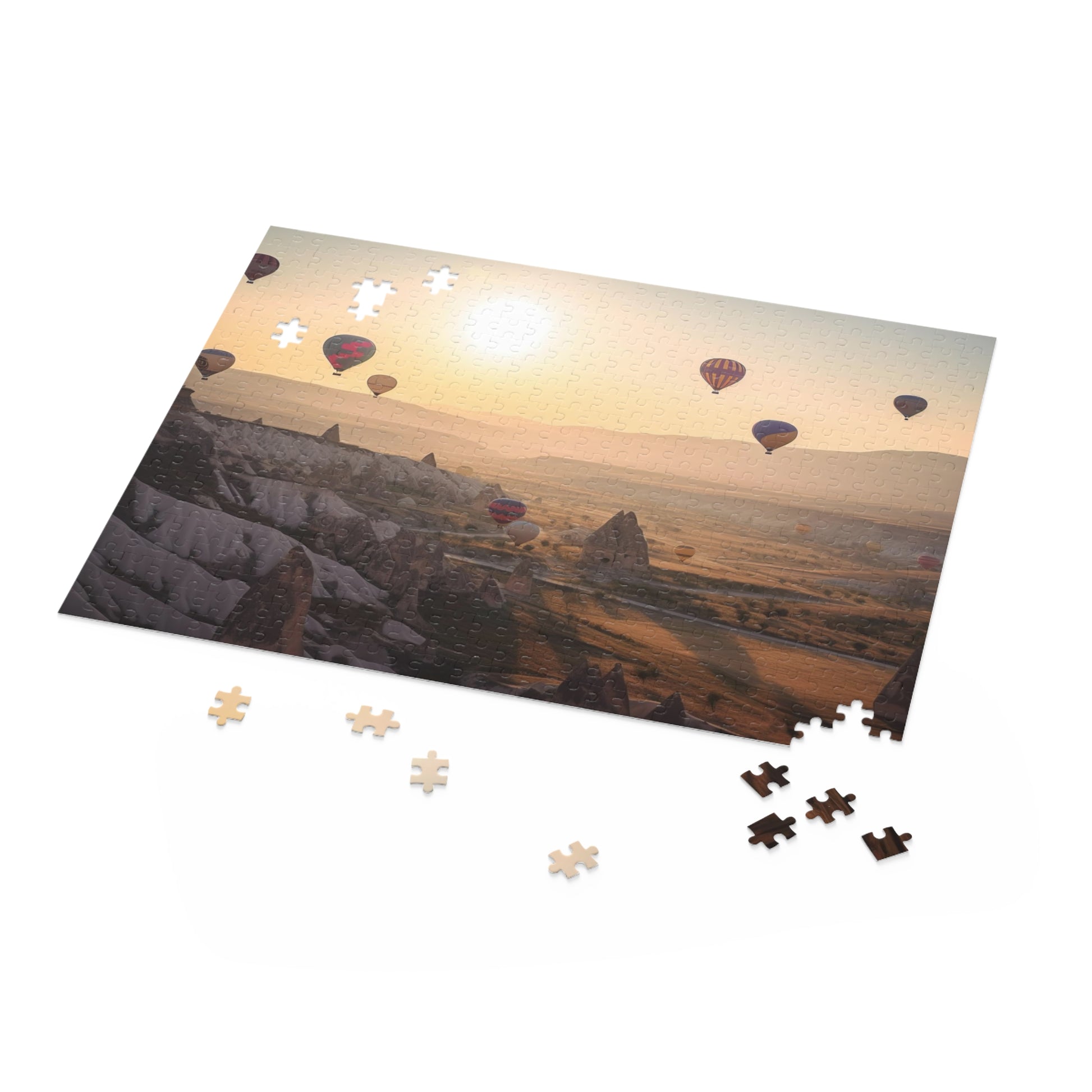 Cappadocia Balloon Sky Puzzle - Vibrant hot air balloons over surreal landscape, escape to enchanting skies for a relaxing challenge.