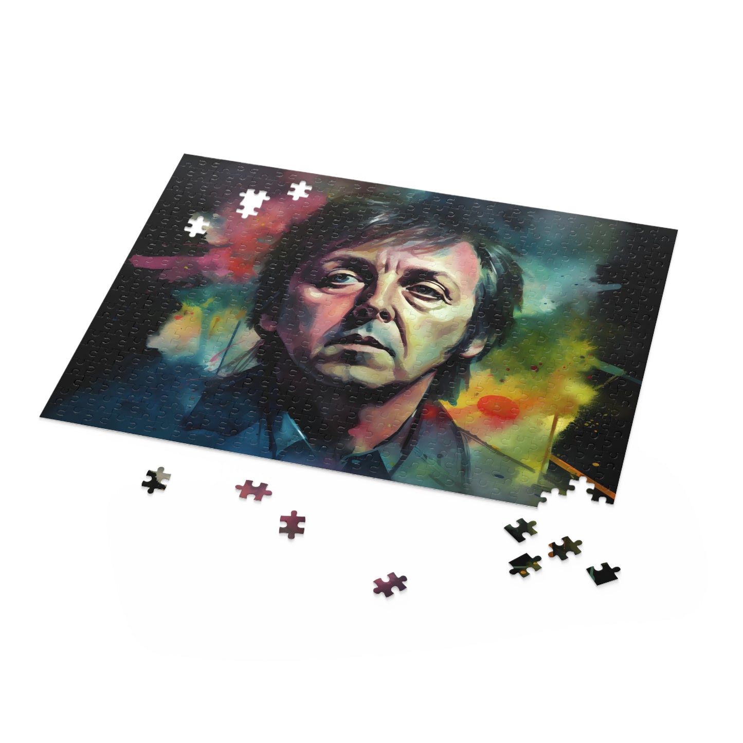 Paul McCartney Neon Watercolor Puzzle