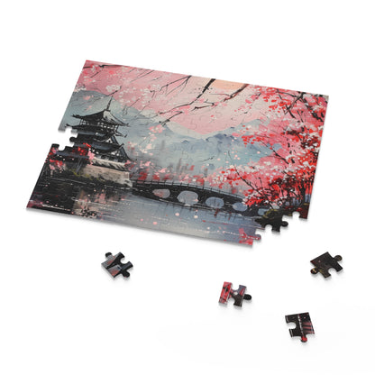 "Cherry Blossom Jigsaw Puzzle - Piece Together Tranquil Japanese Spring Scene"