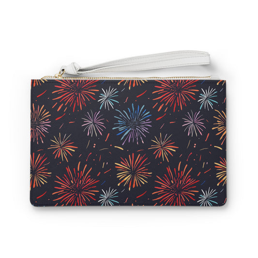 Fireworks Festive Clutch Bag | Clutch Bags | Accessories, All Over Print, AOP, Assembled in the USA, Assembled in USA, Bags, Made in the USA, Made in USA, Vegan | Prints with Passion