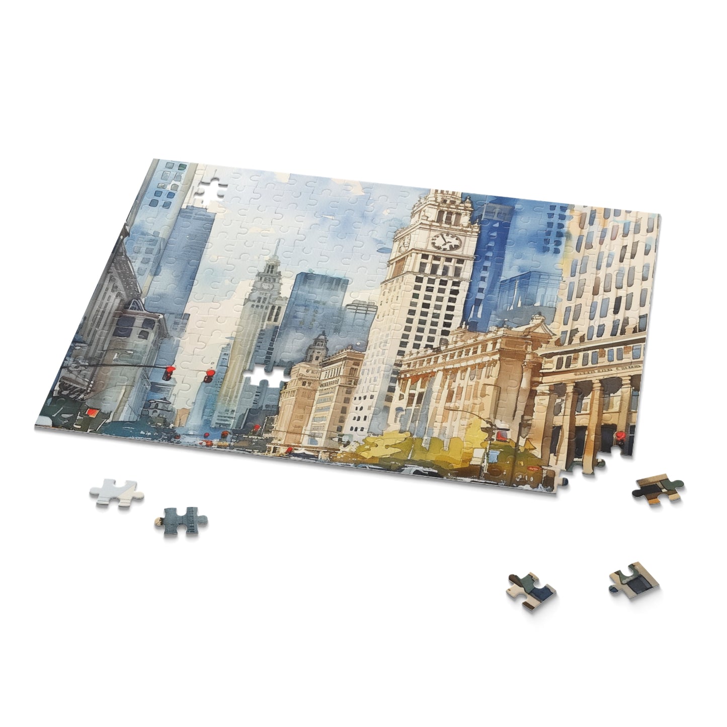 Chicago City Watercolor Jigsaw Puzzle