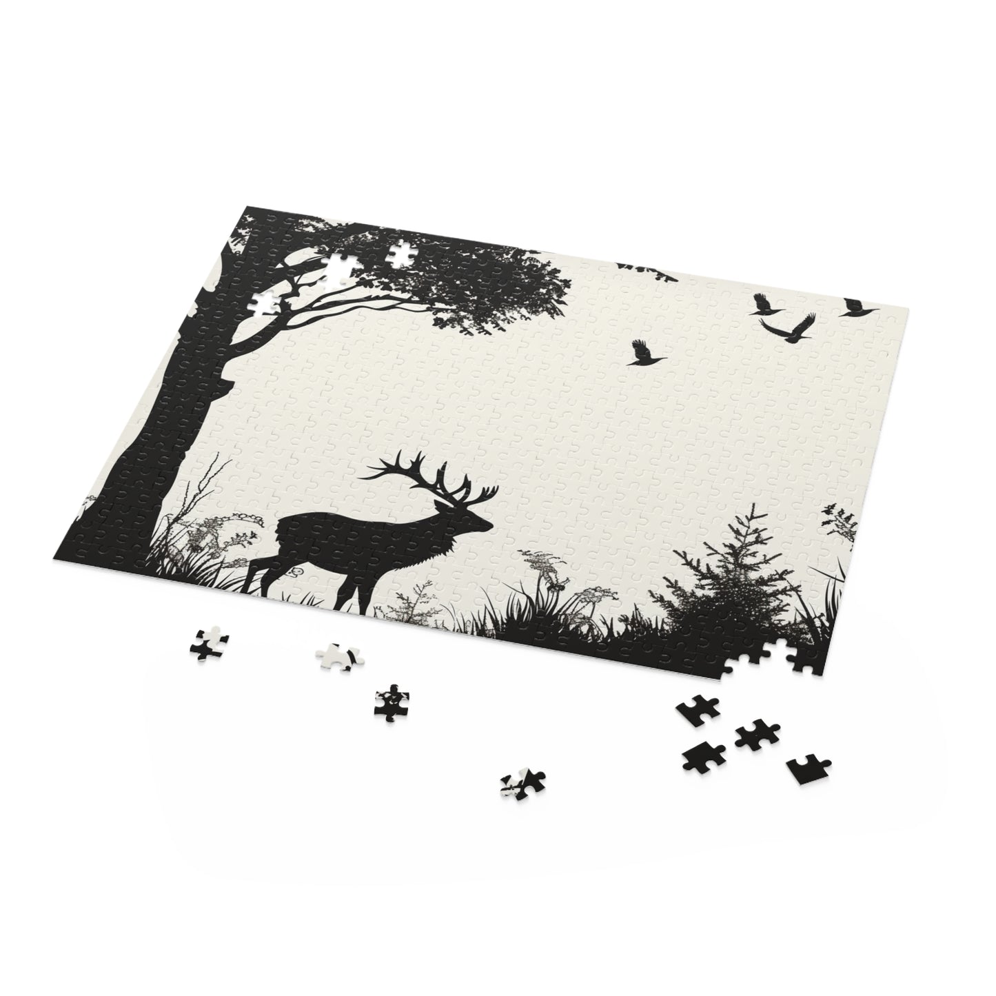 "Wildlife Silhouette Nature Jigsaw Puzzle - Beautiful animal silhouettes against serene landscapes"