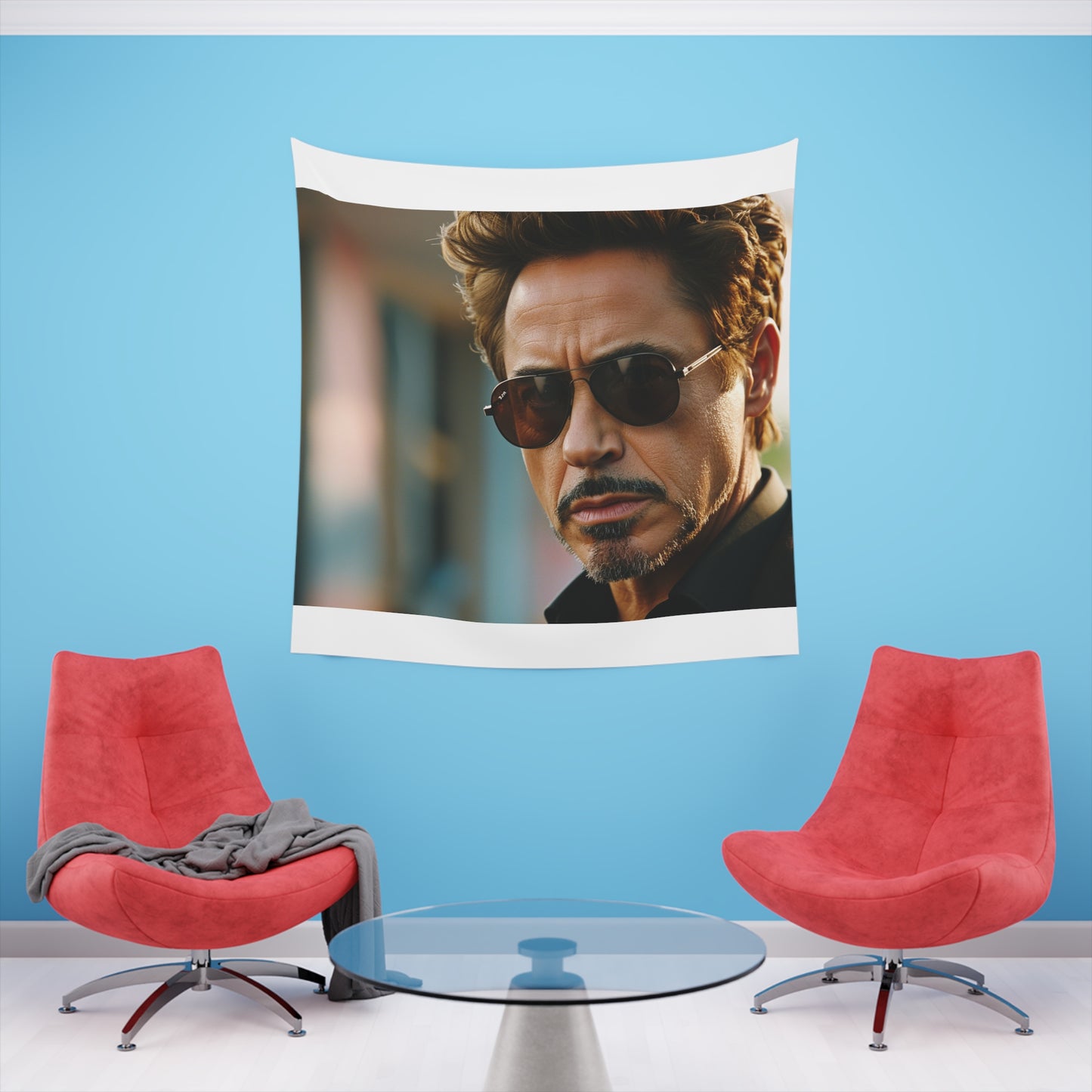 RDJ: A Starry Eyed Tapestry | Wall Tapestry | All Over Print, AOP, Decor, Halloween, Home & Living, Home Decor, Indoor, Spring Essentials, Sublimation, Tapestry | Prints with Passion