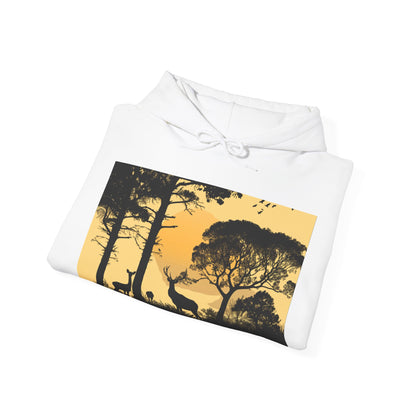 Whispering Pines: Embrace the Tranquility of the Forest in This Delicate Deer Silhouette Hoodie