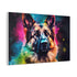 Loyal German Shepherd Dog Portrait — Canvas Wall Art — Side Profile & Stretched Corner Detail