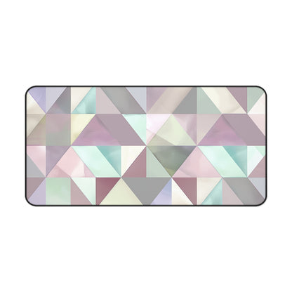 "Pastel Geometrics Desk Mat - Stylish desk accessory with soft pastel colors and seamless geometric pattern for workspace protection"