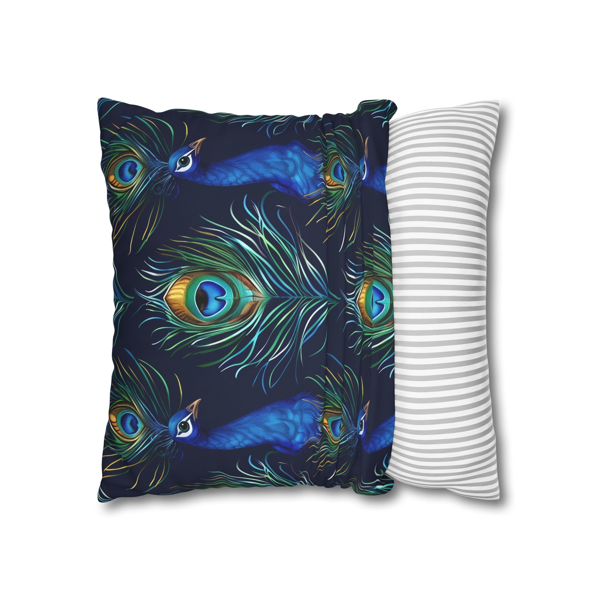 "Stunning Vibrant Blue Peacock Feathers Pillowcase - Soft and Stylish Décor Accent"