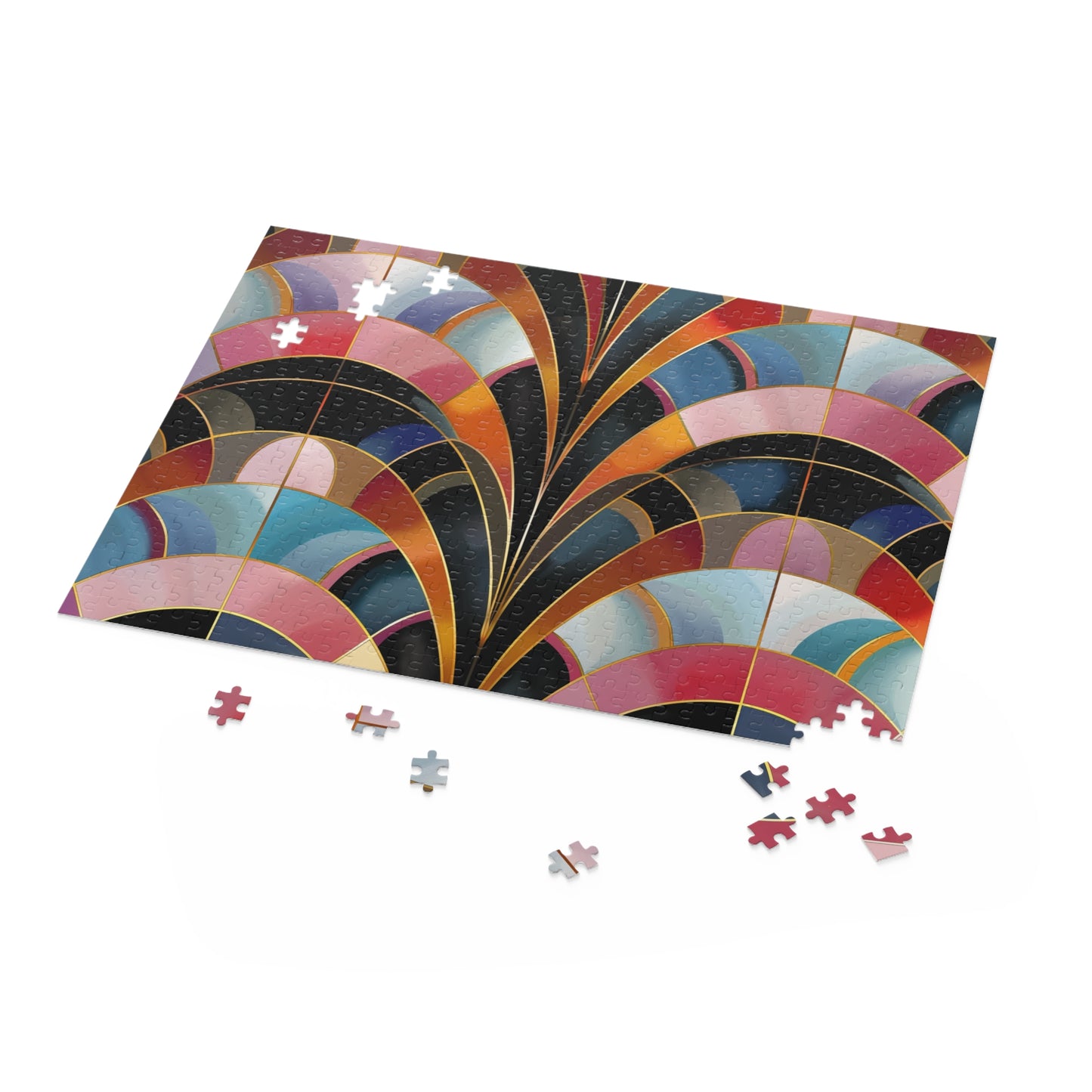 Vibrant Abstract Deco Pattern Jigsaw Puzzle - Engaging & Intricate Design for All Skill Levels