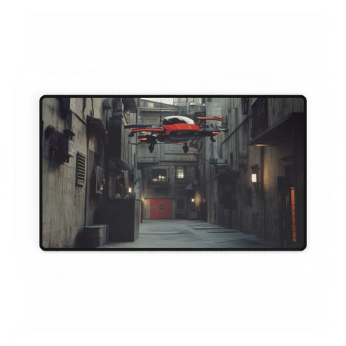 Cyberpunk Alleyway with Flying Cars Gaming XXL Extended Desk Mat