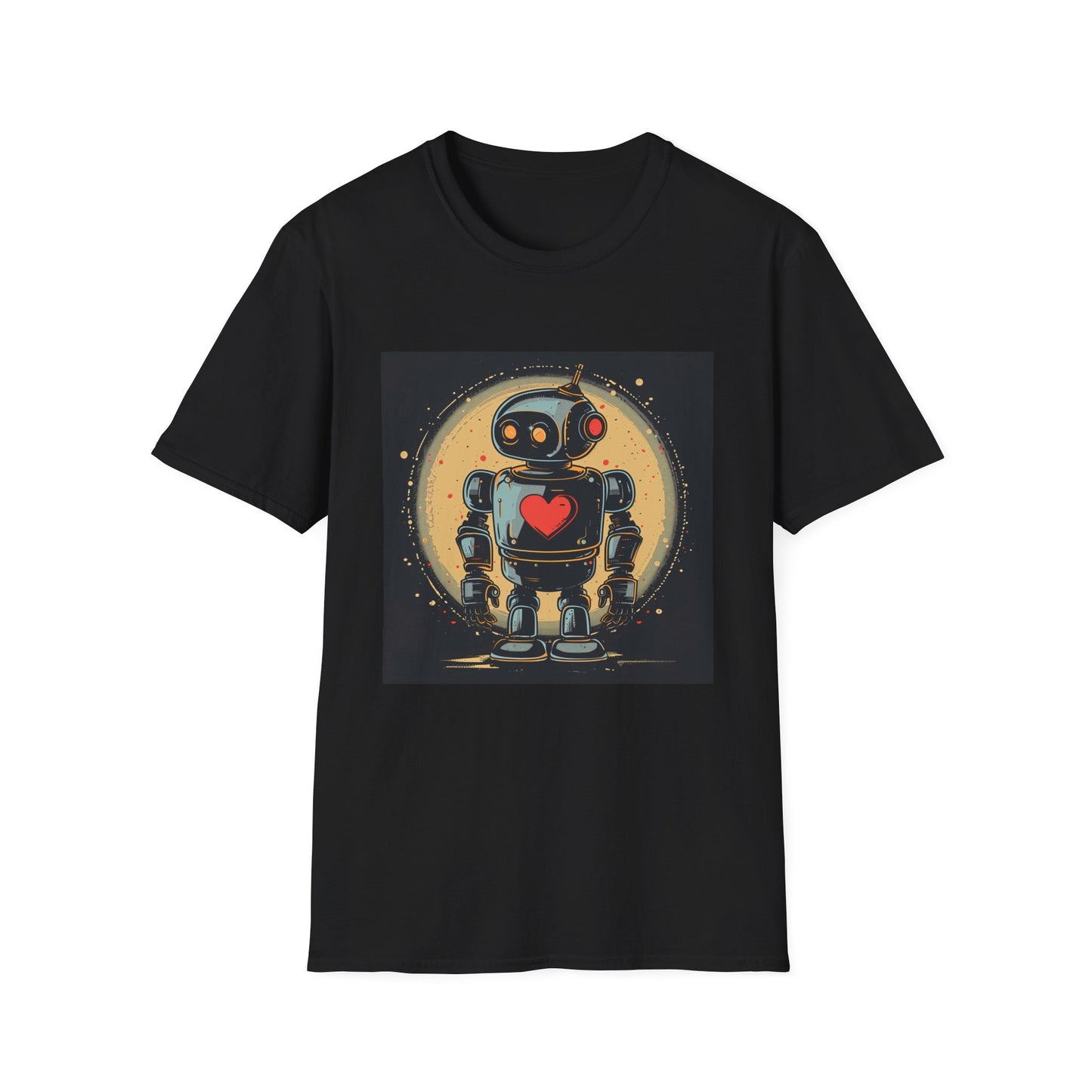 Metal Heart: A Retro Robot's Affection | T-Shirt | DTG, Men's Clothing, Regular fit, T-Shirts, Unisex, Women's Clothing | Prints with Passion