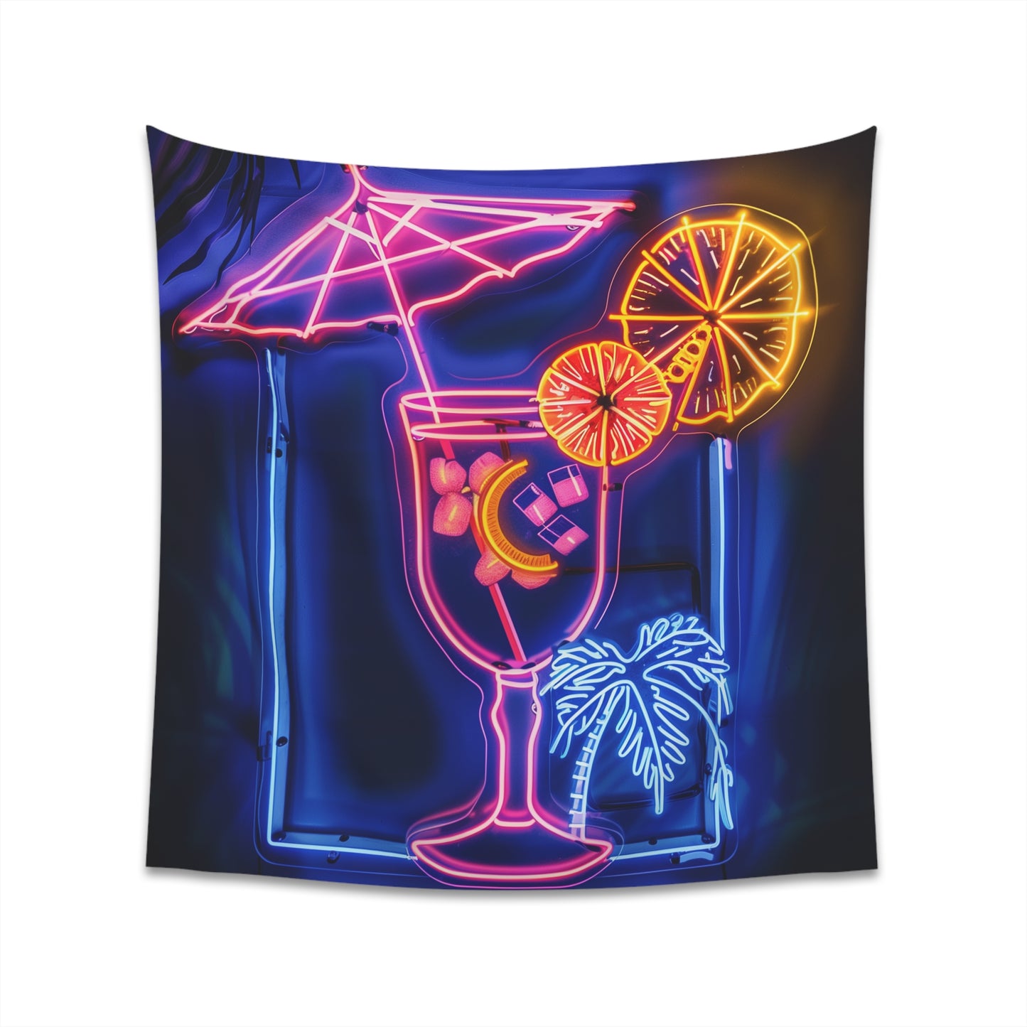 Neon Tropical Nights Cocktail Tapestry - Vibrant and Stylish Home Decor