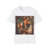Galactic Smuggler Retro Graphic Unisex Softstyle T-Shirt in Red front view