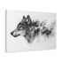 Ink Wolf Morphing into Smoke — Canvas Wall Art — Side Profile & Stretched Corner Detail