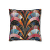 Art Deco Gold & Emerald Geometric Square Cushion Cover - View 1 | Prints With Passion