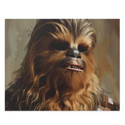 "Chewbacca Star Wars jigsaw puzzle with intricate artwork - ideal for galactic puzzle fans"