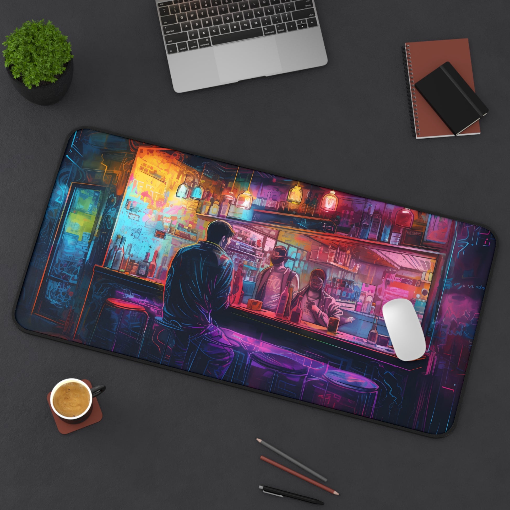 Neon Watercolor Desk Mat | Desk Mat | Accessories, Back-to-School, Desk, Fall Bestsellers, Home & Living, Mouse pad, Mouse Pads, Mousepad, Seasonal Picks, Stationery, TikTok | Prints with Passion