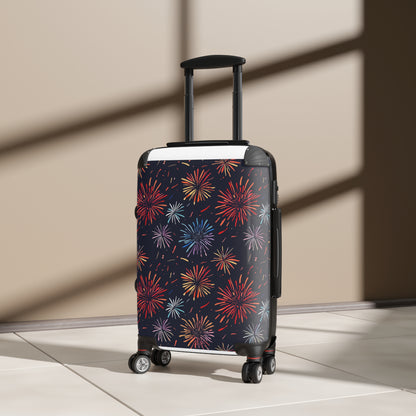 Sparkling Suitcase: Festive Fireworks Pattern