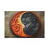 Stylized Yin Yang Made of Waves and Fire Stretched Canvas Wall Art