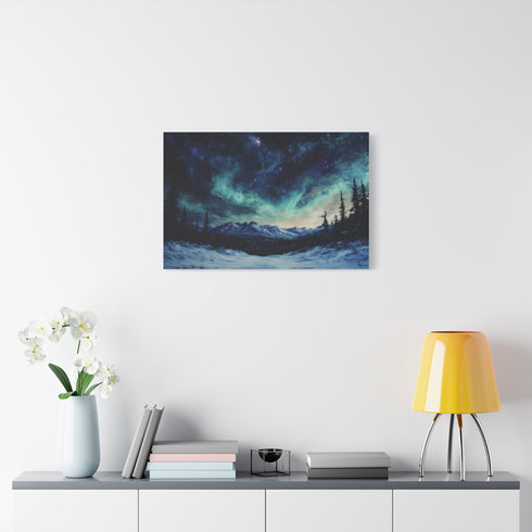 Aurora Lights over a Snowy Tundra — Canvas Wall Art — Product Detail View 7
